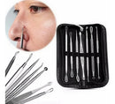 Kit 7 Curetas Remove Cravos Espinhas Aço Inoxidável C/estojo