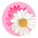 Molde Silicone Flor Margarida Sabonete Resina Biscuit Vela Cor Branco