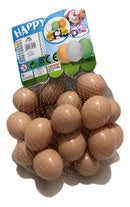 Kit 24 Ovos Falsos Plástico Para Indez Galinha, Cor Ovo Caipira Marrom, Estimula Postura Correta, Evita Ovos Quebrados