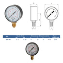 Manômetro De Pressão Vertical 53mm Rosca 1/4 Bsp 0 Á 6 Bar