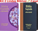 Kit 2 Bíblias Sagrada Do Casal Com Harpa E Corinhos