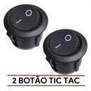 Chaves Botão Tic Tac Redondo Preto 10a Liga/desliga 2unidade Preto