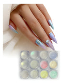 Kit 12 Pó Cromo Sereia Decoração De Unhas E Maqu Sereia
