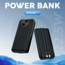 Power Bank 20000mah Carregador Portátil Carga Rápida 22.5w Turbo Usb-c (tipo C) Compatível Com iPhone 13 14 15 16 Samsung Xiaomi Motorola Compacto Para Viagem E Uso Diário Preto DTimp