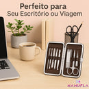 Kit Manicure Portátil Estojo Alicate Cortador De Unha 12 Pç - Desencravador De Unha Alicate Lixa Profissional Premium Tesoura Empurrador De Cutículas Marca Kamufla