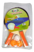 Kit Ping Pong Tênis Mesa Com 2 Raquetes E 3 Bolinhas