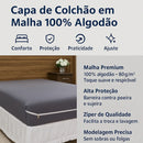 Capa De Colchão Casal 30 Cm Box Malha Com Zíper 100% Algodão