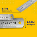 Régua de metal aço inox 30 cm para artesanato Nybc