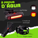 Farol Forte Bike Recarregável Profissional Sinalizador Preto