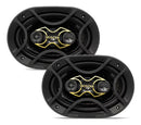 Par Alto Falante Bravox 6x9 B4x69 Gold 140w Rms Quadriaxial