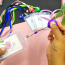 Protetor Para Crachá Transparente Com Cordão E Roller Clipe