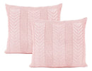 Kit 2 Capas De Almofada Decorativa Tricô 45x45  Rosa Prata