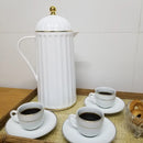 Garrafa Térmica De Café Laradore Roma - Branca E Dourada 1l Branca