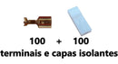 Terminal Femea Com Trava 6,3mm E Capa Isolante Luva 100 Un