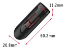 Pendrive SanDisk Cruzer Glide 64GB 3.0 Liso preto e vermelho