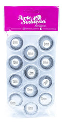 Kit 12 Cílios Tufo No Pote Extensão Tufinho 8mm, 10mm E 12mm Alongamento Potinho Cílio Lash Designer