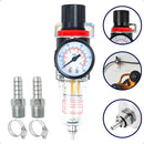 Evotek Filtro Eliminador Água Regulador Ar Compressor Pressão 1/4' Manômetro Medidor