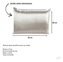 02 Fronhas De Cetim Anti Frizz 70cm X 50cm Par Champagne Autoestima Home