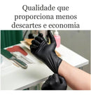 Luvas Nitrilicas Talge cor preto tamanho M com 100 unidades