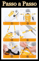 Cadarço Elástico Cadarco Tênis Masculino Feminino Corrida Cor Cinza