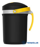 Jarra Térmica 2,5 Litros Chá Café Tereré Fliptop Termolar Cor Preto E Amarelo