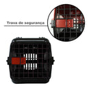 Caixa De Transporte Alça Coelho Cachorro Gato Preta/porta N2