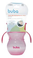 Copo 360 Antivazamento Buba Com Alça Treinamento Infantil Cor Rosa