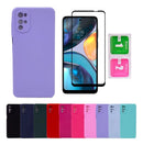 Case Capinha Aveludado Para Motorola Moto G22 + Pelí Lilás