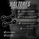 Par Halter 1 Kg+ Caneleira 1 Kg+ Kit 5 Theraband+ Elástico Cor Preto