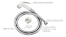 Kit Ducha Higiênica Mangueira Inox 1,20 Chuveirinho Branco Acabamento Gatilho branco e mangueiro em aço inox