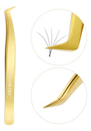 Pinça de extensão de cílios Nagaraku N-04 Gold Volume