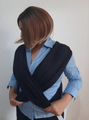 Sling De Vestir Carregador Canguru Algodão Sem Amarração Cor Preto Tamanho M
