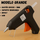Pistola Cola Quente Grande Artesanato + Bastao Grosso 60w Preto