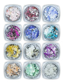 Kit 12 Madrepérola Encapsulamento Unhas De Gel, Arte Sedução Cor Colorido Folhas Decoração Unha Nail Art Manicure