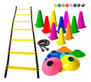 Kit Funcional 10 Cones + 10 Pratos + Escada + Corda De Pular