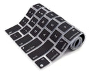 Película Protetor Teclado New Macbook Air 13 Chip M2 A2681 Cor Preto Com Letras Brancas / Padrão US Americano