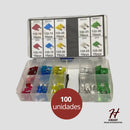 Fusivel Lamina Carro Veiculos Kit Com 100 Pçs Acomp Estojo Hikari