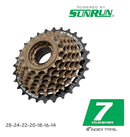 Catraca Roda Livre 7 Marchas 14/28 Index Sunrun Ultima Preta Cor Dourado-escuro Quantidade máxima de dentes 28 Quantidade mínima de dentes 14
