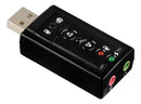 Placa De Som Usb 7.1 Adaptador De Audio P2 Fone Pc Notebook Cor Preto