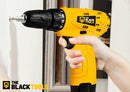 Parafusadeira Furadeira The Black Tools TB12A 3/8 a Bateria Cor Amarelo Frequência 60Hz