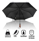 Guarda Chuva Automático Reforçado Resistente Contra Vento Sombrinha Pequena Cor Preto