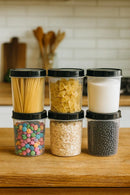 Kit 12 Peças Pote Porta Alimento Tampa Rosca 500ml Freebpa Cor Preto