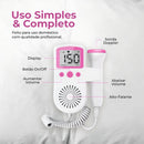 Aparelho Portátil Ouvir Coração Batimento Bebe + Gel Cor Sonar Rosa