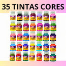 Kit Tinta Fosca Para Tecido 37 Ml Dac 35 Cores Arte Escolar