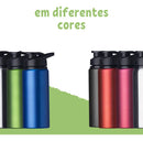 Squeeze 600ml Garrafa Alumínio Fitness Água Academia C/ Alça Cor Preto