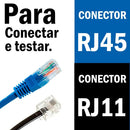 Kit Teste Cabo Rede + Alicate Crimpar Rj45 Rj11 Com Catraca