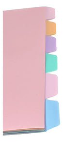 Divisória Para Fichário Argolado A4 Com 6 Tons Pastel Acp