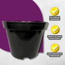 50 Vasos Pote 15 Plástico Preto Flores - Cactos - Plantas