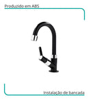 Torneira Para Banheiro Bancada 1/4 De Volta Alavanca - Preto