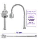 Torneira com Filtro para Pia de Cozinha Parede Gourmet Flexível 360ª Chuveirinho 1/4 de Volta 2 Modos de Jato 2 Refil Vela Extra